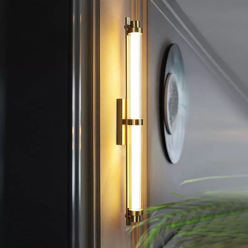 lámpara de pared corredor fondo cabecera de la cama villa minimalista luz diseñador de sala de estar lámpara de pared larga moderna posmoderna fondo pared larga