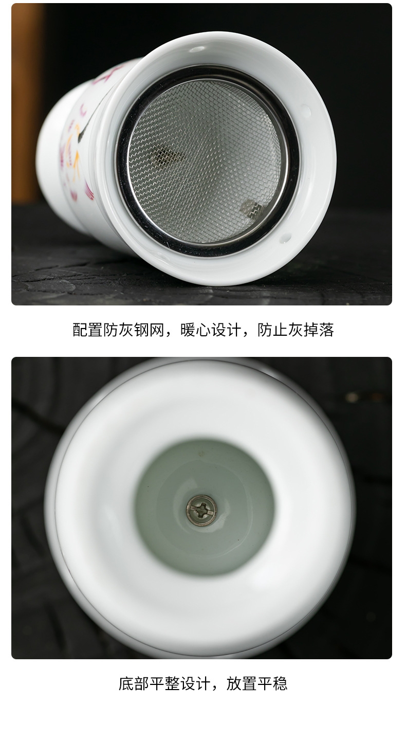 Ceramic Moxibustion Cup Gua Sha Jar Double Layer Heat Insulated Ash Grid Design for Home Meridian Care specifications