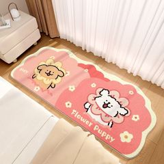 狗狗寶寶卡通床邊毯地墊仿羊絨地毯加厚地毯可愛兒童