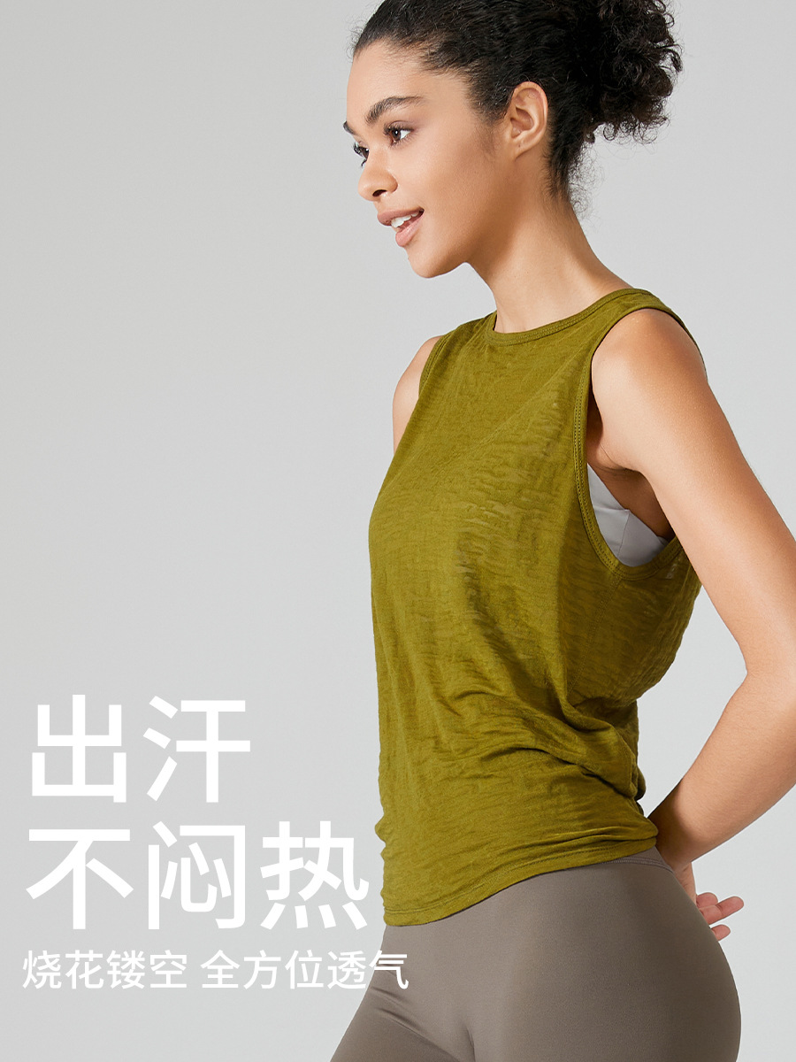 厂家无袖速干背心女外穿运动罩衫跑步健身瑜伽上衣宽松大码瑜伽服