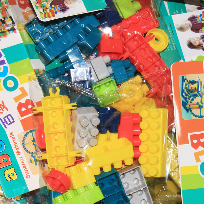 Kinder-Spielzeug Beutel Bausteine DIY pädagogische große Partikel Montageblöcke Aufklärung Vorschulbildung Montage 2-Yuan-Laden Großhandel