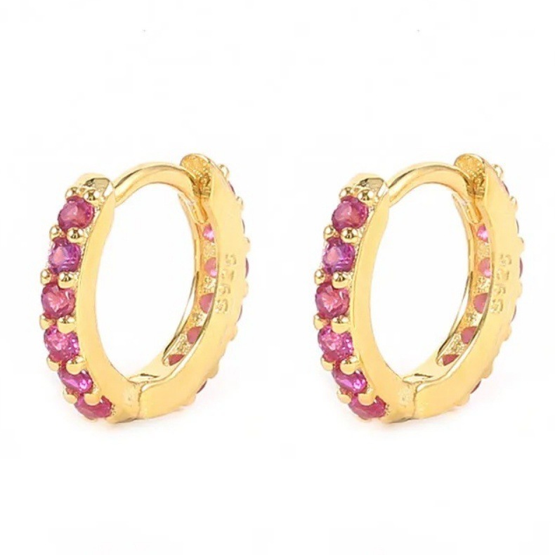 1 Pair 925 Sterling Silver Round Earrings display picture 1