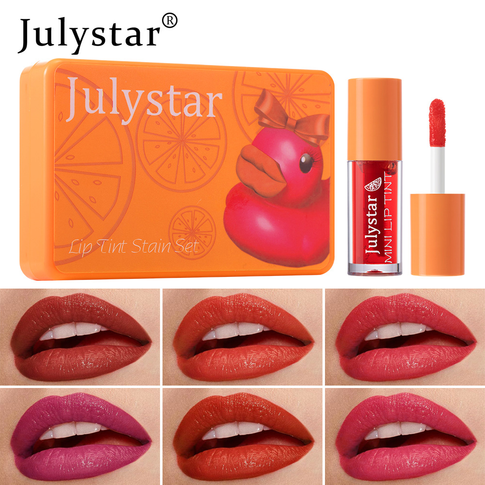 Julystar Cartoon Pattern Duck Lipstick Water Dye Lip Gloss 6-piece Set Lip Gloss undefined