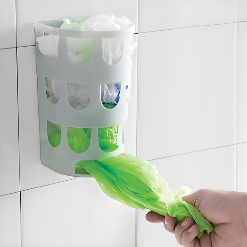 Wall-Mounted Garbage Bag Storage Box Cut Out Storage Box Kitchen Plastic Bag Extraction Box Garbage Bag Storage Rack