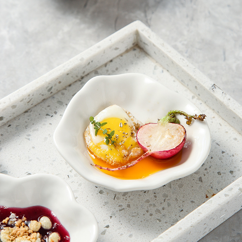 Plato de condimento de cerámica de dibujos animados transfronterizos japoneses ins Plato de sabor lindo creativo Plato de salsa y vinagre Plato de salsa Plato de salsa de soja de mostaza