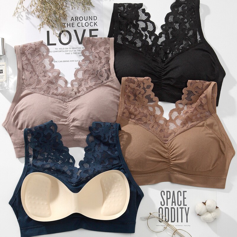 1931 Lace-Trimmed Large-Size Camisole Bralette with Built-In Bra Pads and Sleeveless Design 1931 Lace-Trimmed Large-Size Camisole Bralette with Built-In Bra Pads and Sleeveless Design