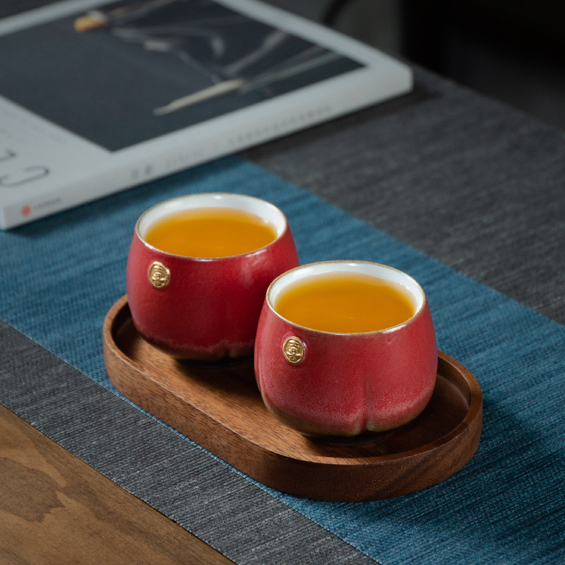 Suministros DE BODA rojo boda pareja taza cerámica Kung Fu taza de té pareja maestro taza hombres y mujeres par taza caja de regalo taza de té