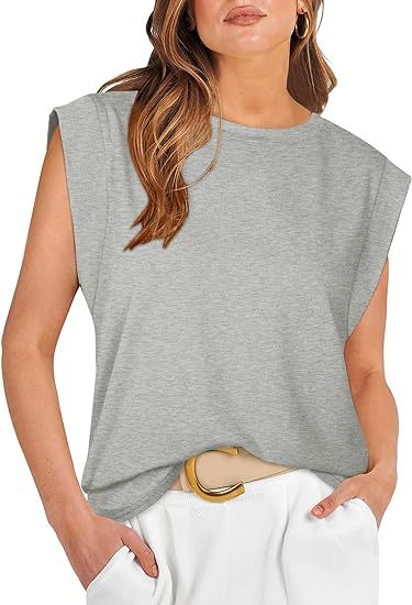 210g Weight Sleeveless Sleeve Length Pullovers Placket Type Raglan Sleeve Sleeve Type Cotton Fabric Type Long Top Length T-shirt Tops Type Holiday, Daily Occasion Round Neck Neckline Loose Fit Type Stripe, Solid Color Pattern Summer, Spring Season Women's Gender Casual Style Wholesale Women's Casual Stripe Solid Color Sleeveless T-Shirts 28