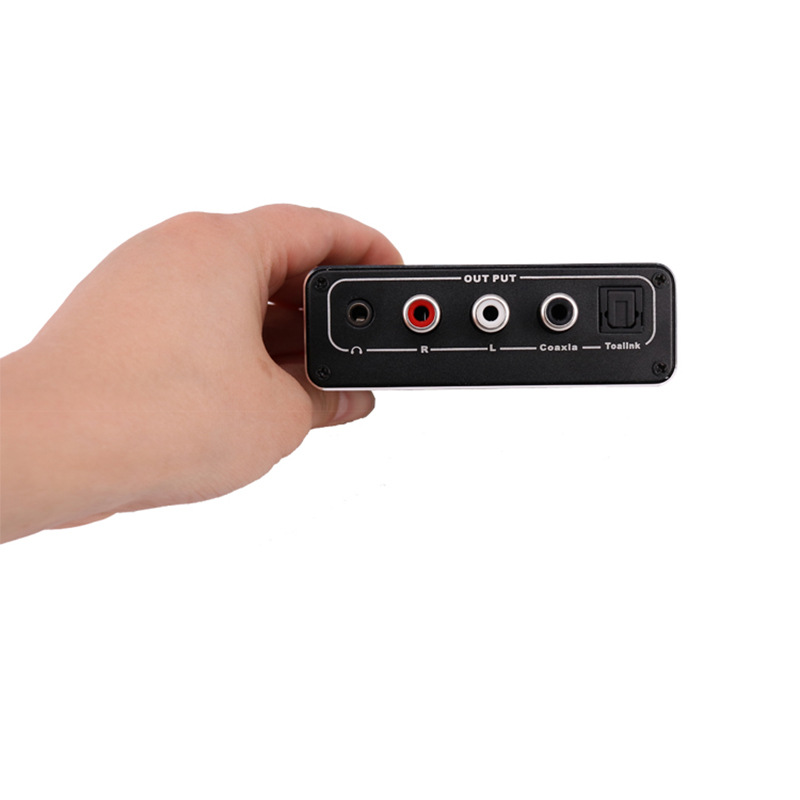 Transfronterizo dedicado digital al convertidor analógico coaxial a 5,1 canales decodificador de audio 3,5 auriculares con ajuste