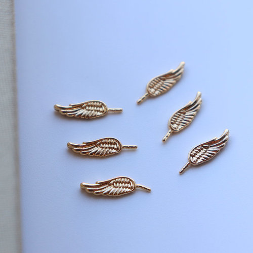 14k gold-plated genuine angel wing accessories cute hollow baroque pearl small ghost decoration DIY craft material