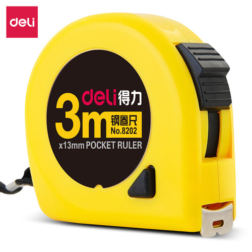 Deli 8202 steel tape measure 3 meters tool measurement drawing ruler tape measure woodworking engineering measurement meter ruler scale