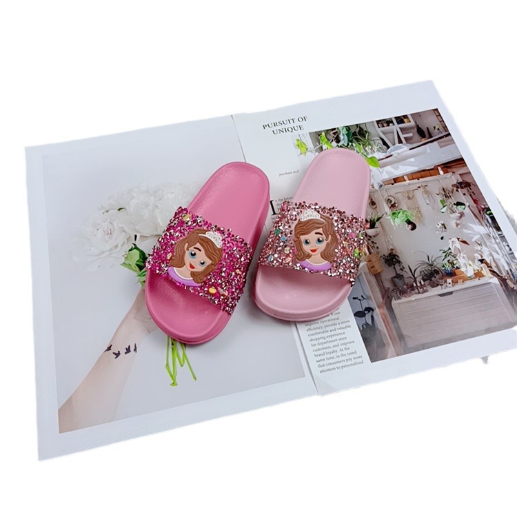 Princesa Aisha zapatillas de niña verano antideslizante dibujos animados suave Fondo Moda niños zapatillas