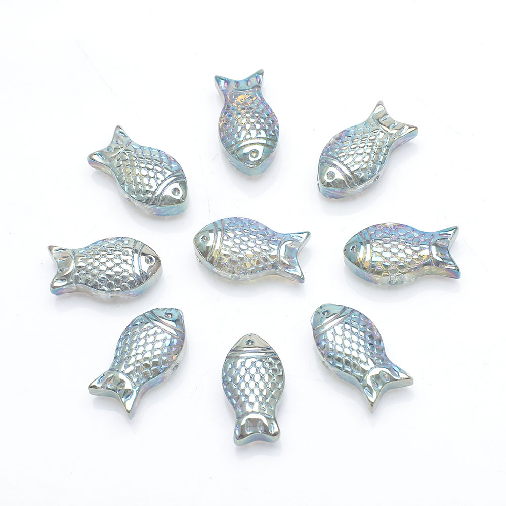 30g Weight Beads Jewelry Making Type DIY Jewelry Accessories Classification a Pack of 30 Quantity Crystal Material Fish Pattern Plating Design Cute Style A Pack Of 30 Crystal Fish DIY Jewelry Accessories Beads 5