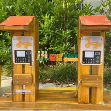 幼儿园户外木制交通道组合左右坡道洗车场加油站儿童模仿交通路障