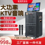 爱博声广场舞K歌视频音箱大功率移动双话筒点歌机户外音响一体机
