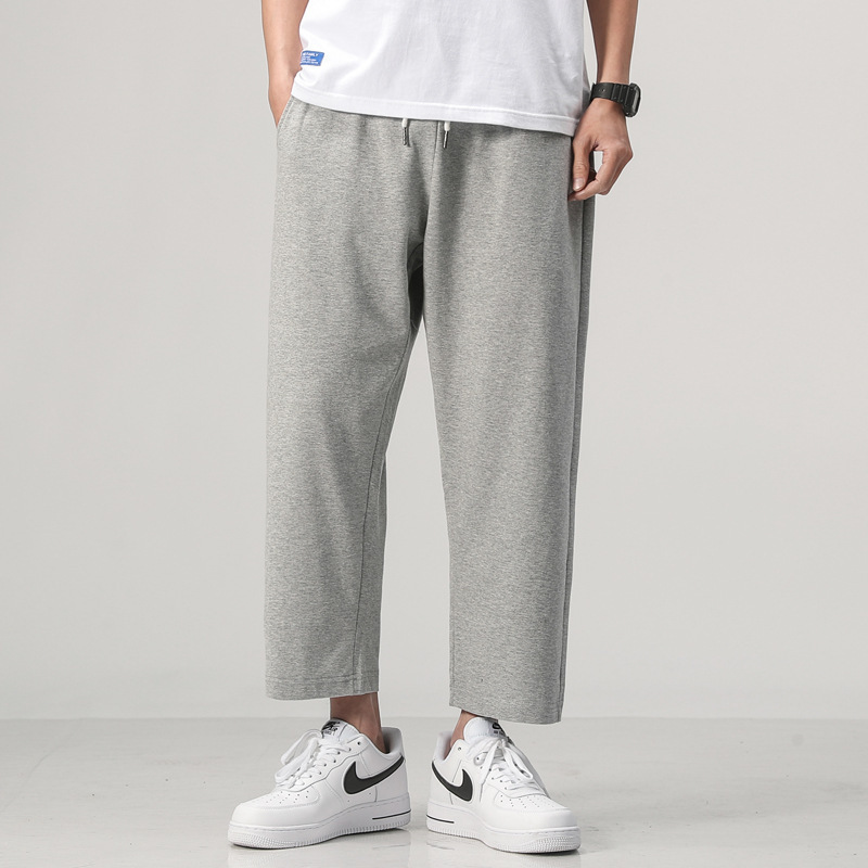 American Style Loose Trendy Brand Straight Pants Spring and Autumn Gray Simple Sports Pants Casual Straight Pants Men