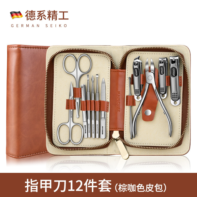 Set de 2 piezas Zipper portátil 1 herramienta de manicura regalo Set de cortador de uñas de acero inoxidable Kit de pinzas de uñas domésticas