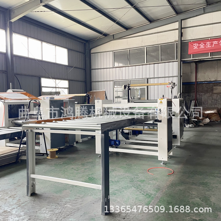 鸿腾玻镁彩钢板自动涂胶覆膜机 生态板全自动贴纸机木饰面覆膜机