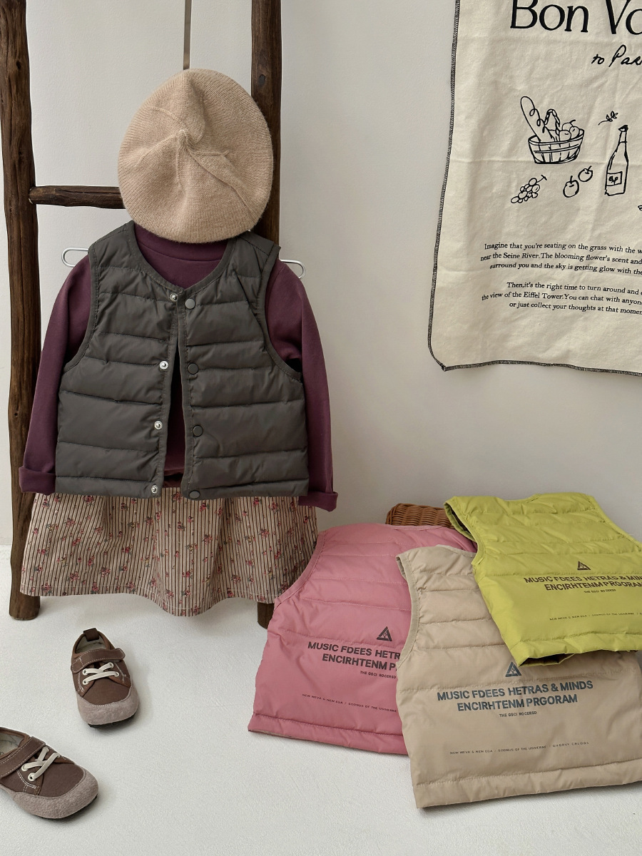 Otoño e Invierno nuevo chaleco de plumón para niños pato blanco abajo ropa para niños Chaleco de bebé chaleco casual de una sola pieza entrega