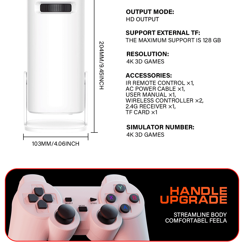 Proyector de versión de juego de máquina de barril P30 transfronterizo de consola de juegos Android 11 proyector de pantalla HD para el hogar