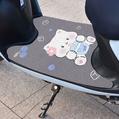 Scooter Cartoon Foot Pads, Custom-Made Wire — Avtomobil döşəmə paspasları - 221-milk-tea-kitten-rectangular-delivery-free-cutting-customized-size-consult-customer-service