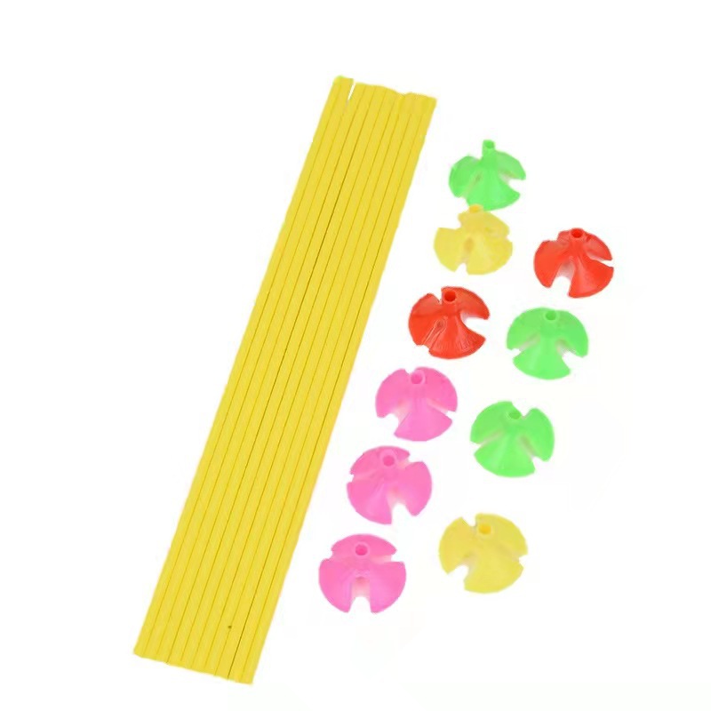 Paja de papel amarillo con barra de globo de soporte 1 pieza