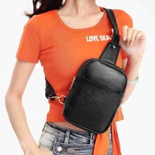 跨境亚马逊胸包女士PU皮革斜跨单肩包简约时尚女手机包2025新款