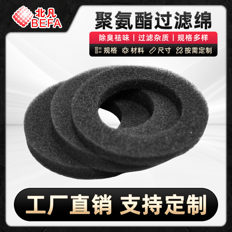 耐高温高容尘量双圆形聚氨酯过滤棉初效防尘网净化器滤材