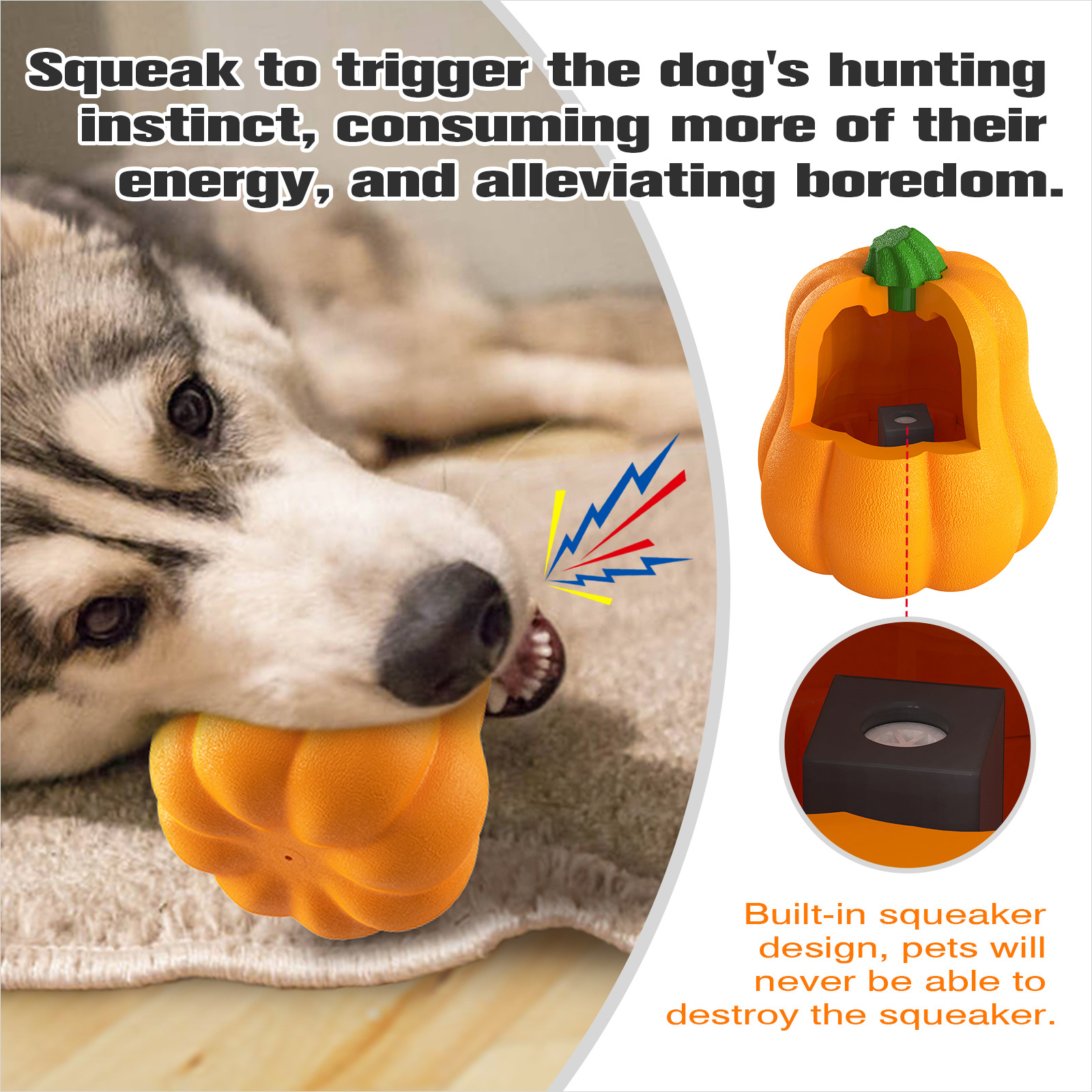 Juguetes de sonido de perro de calabaza de Halloween Amazon y otros suministros transfronterizos para mascotas calientes al por mayor juguetes de crujido