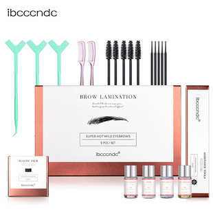 Cross-Border Ibcccndc Perm Eyebrow Set Stereo Wild Eyebrow Quick Cold Perm Eyebrow Styling Agent 9-Piece Set