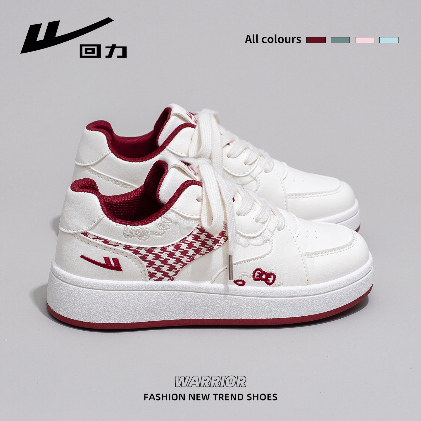 回力WXY(S)-5589N小白鞋女2025秋季新款可爱猫咪休闲板鞋女鞋