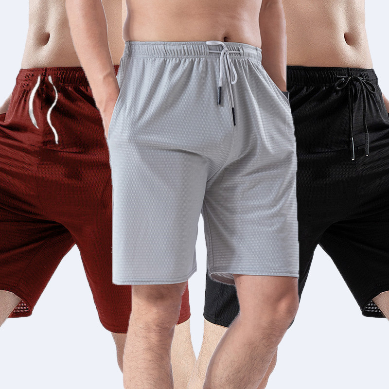 7 Colors Summer Men's Casual Shorts Ice Silk Mesh Loose Shorts Breathable Quick-Drying Thin Pants Sports Running Shorts