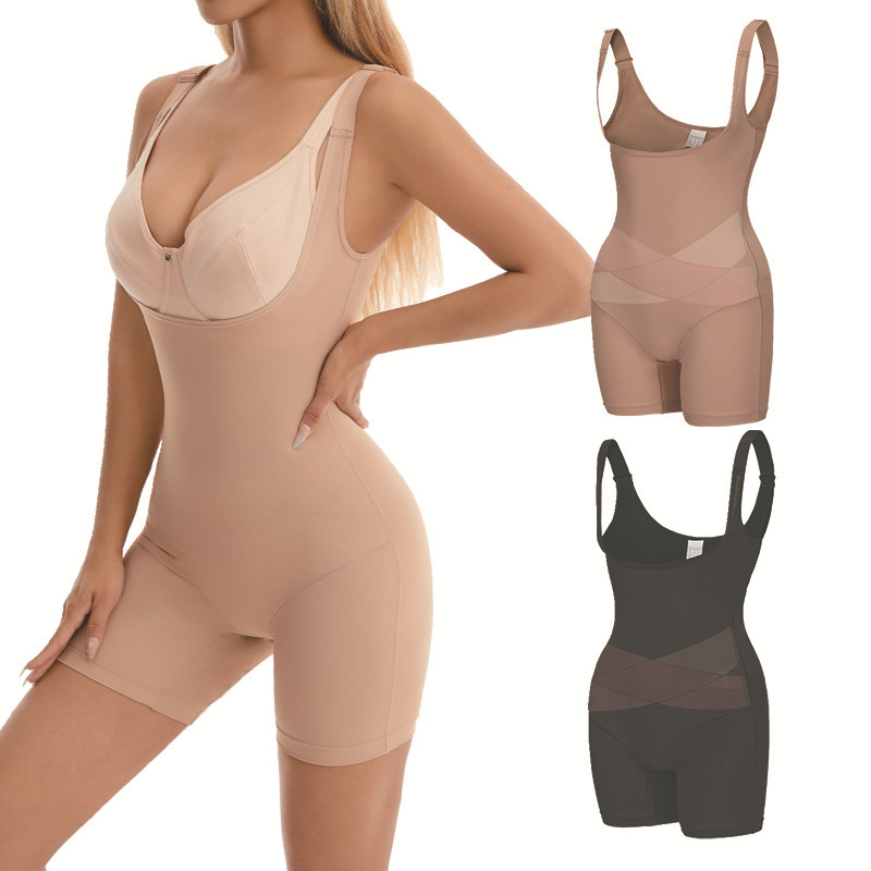 Cross-Border Body Shaping Bodysuit, Upper Support, Breast Tightening, Waist Tightening, Hip Lifting Shapewear, Slimming Legs, Seamless X-Shaped Cross Strong