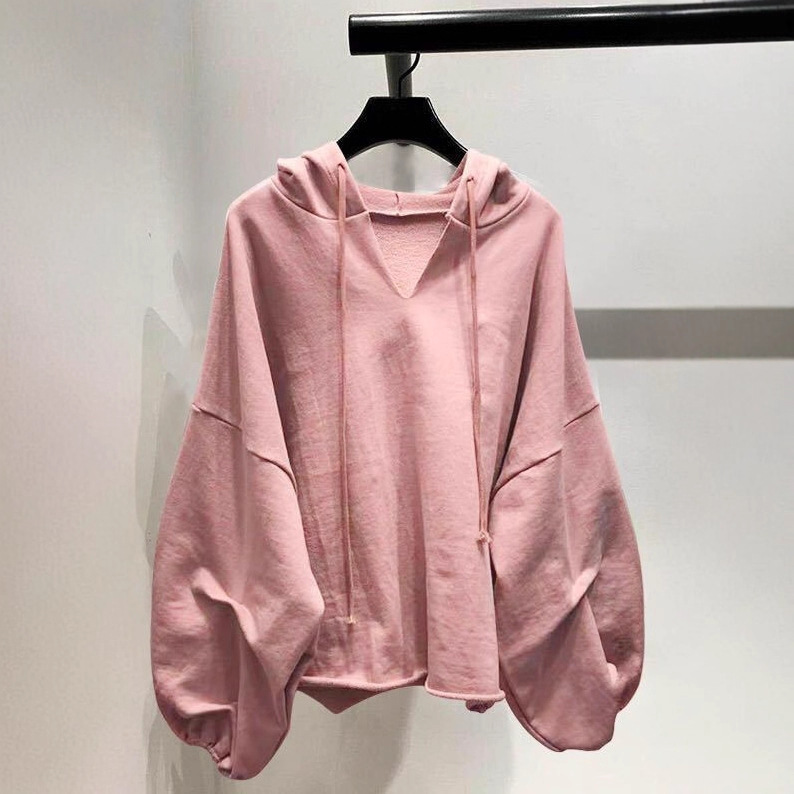 2025 Autumn/Winter Women's Sweatshirt Plus Size Thin Bf Lazy Style V-Neck Hooded Korean Version Batman Loose Top 2025 Autumn/Winter Women's Sweatshirt Plus Size Thin Bf Lazy Style V-Neck Hooded Korean Version Batman Loose Top