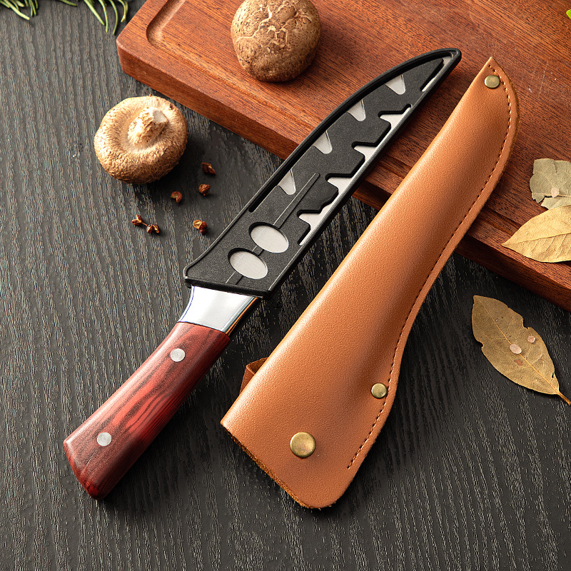 Cuchillo de corte especial para matar cerdos cuchillo de corte de hueso cuchillo de corte de carne cuchillo de carnicero afilado imitación patrón de palo de rosa sacrificio ganado cuchillo de punta de oveja