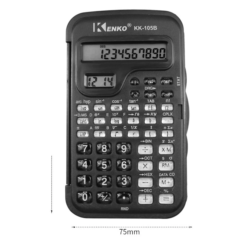 KK105B двойной экран с дисплеем времени Прозрачный ключ научный калькулятор машина студенческий экзамен специальная функция калькулятор