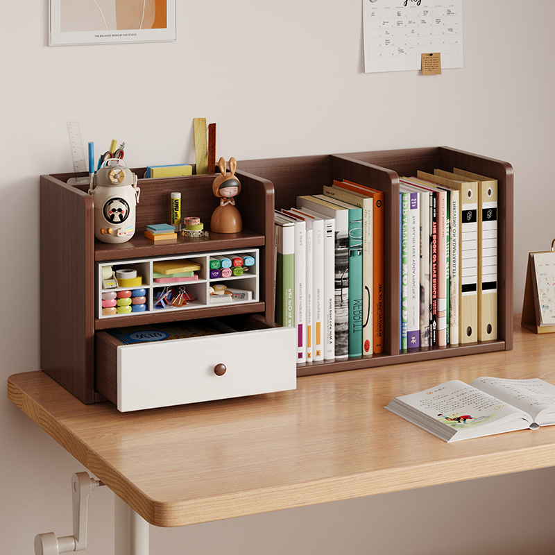 Estante de libros, escritorio de escritorio, estante de almacenamiento de libros básicos, estante vertical multicapa, escritorio de escritorio, estante simple de almacenamiento de archivos