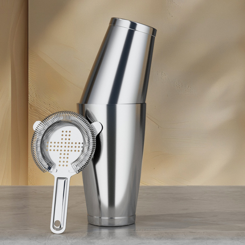 304 acero inoxidable Boston mezclador de cóctel shaker bar salón cuchara taza de medición conjunto de mezcla