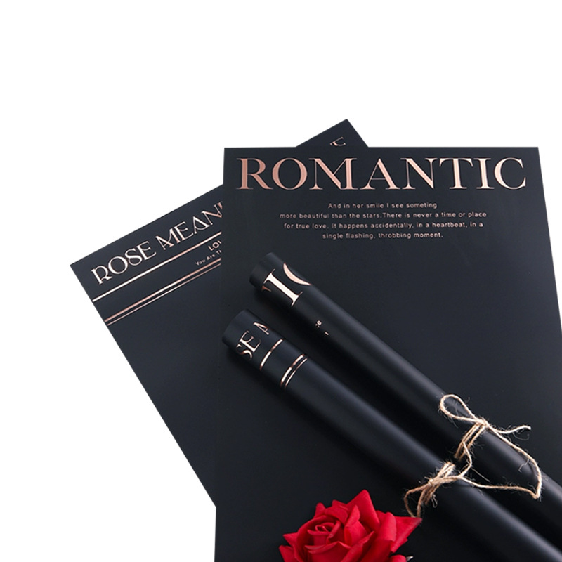 Huaying nuevo estilo bronceado noble papel simple papel de embalaje impermeable papel de embalaje brillante inglés material floral floristería