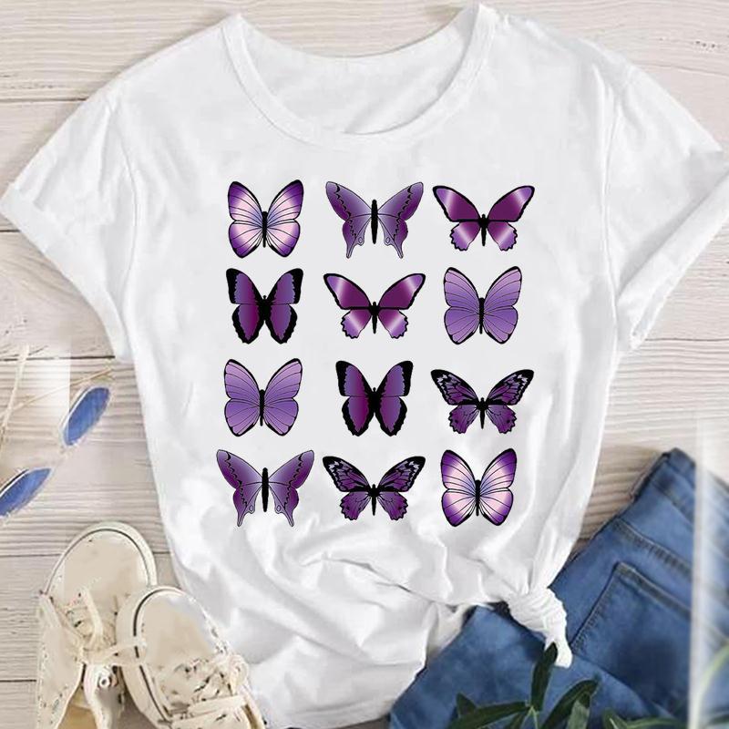114g Weight Short Sleeve Sleeve Length Pullovers Placket Type Regular Sleeve Sleeve Type Polyester Fabric Type Regular Top Length T-shirt Tops Type Daily Occasion Round Neck Neckline Breathable Function Regular Fit Fit Type Flower Pattern Summer, Spring, Autumn Season Women'S Gender Printing Design Fashion Style Wholesale Women'S Fashion Flower Short Sleeve Printing T-Shirts 2