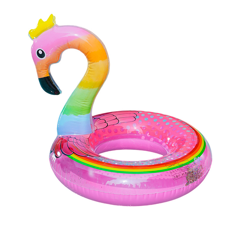 Inventario transfronterizo para aumentar el anillo de natación de flores flamencos con sequinilla, anillo de natación inflable para hombres y mujeres. image 12