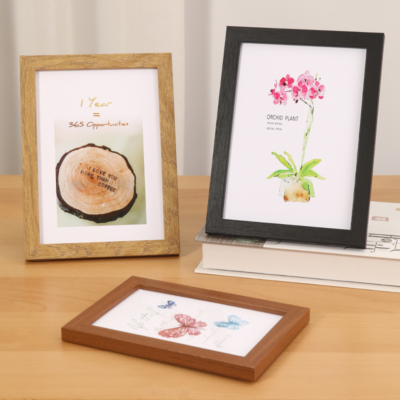 Wooden Photo Frame 6inch Photo Frame Table Decoration 8inch 10inch Horizontal Frame Living Room DIY Framed Large Size Calligraphy and Painting Photo Frame