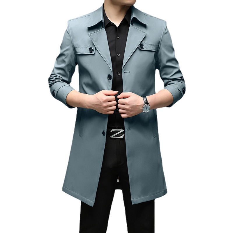 Grote maat 2024 nieuwe lente- en herfsttrenchcoat voor mannen en jonge mannen, middellange kwaliteitsjas 8907-stijl, 6 kleuren_voghion.com