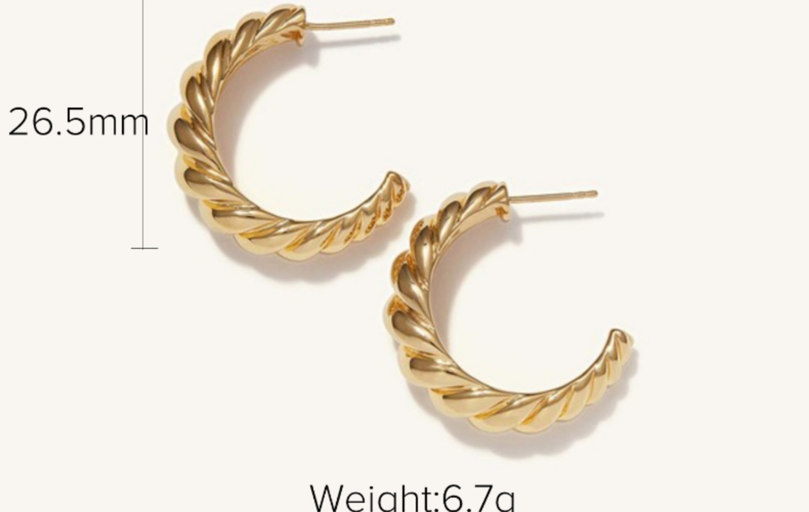 Fashion Gold-plated Stainless Steel Croissant Bag Hoop Earrings display picture 8