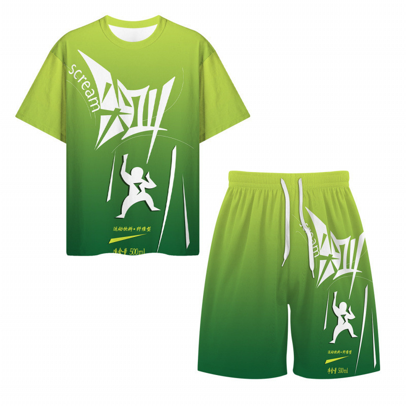 25 Years of Summer Hot-Selling Abstract Short-Sleeve T-Shirt Set with Screaming Drink Pattern and 3D Digital Print 25 Years of Summer Hot-Selling Abstract Short-Sleeve T-Shirt Set with Screaming Drink Pattern and 3D Digital Print