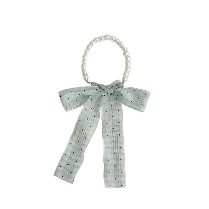 Collar de perlas, nuevo estilo, bufanda de seda, cinta, protección para el cuello multiusos, bufanda floral, diadema fresca pastoral femenina de verano, banda para el cabello