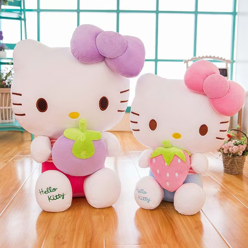 创意卡通水果KT猫草莓猫咪公仔可爱毛绒玩具女生礼品批发外贸玩偶|undefined