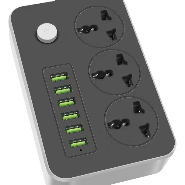 直销欧规插6USB+Type-C充电转换排插俄罗斯亚马逊跨境外贸插线板