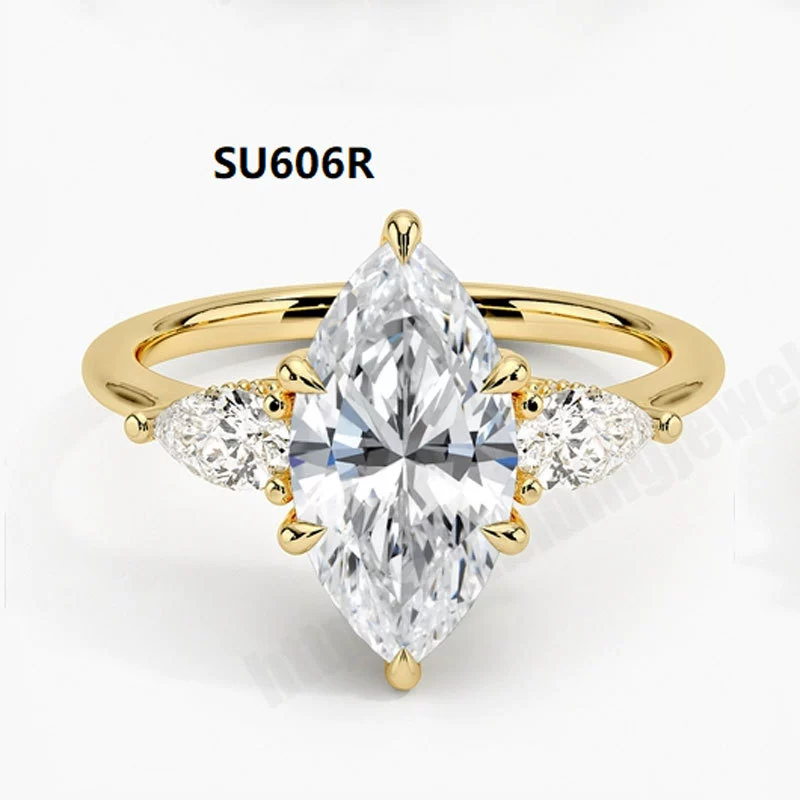 S925 стерлингового серебра инкрустация бриллиантовое кольцо с глазом на лошади бриллиантовое кольцо 1 карат обручальное кольцо оливковое кольцо Masunsi кольцо женщина