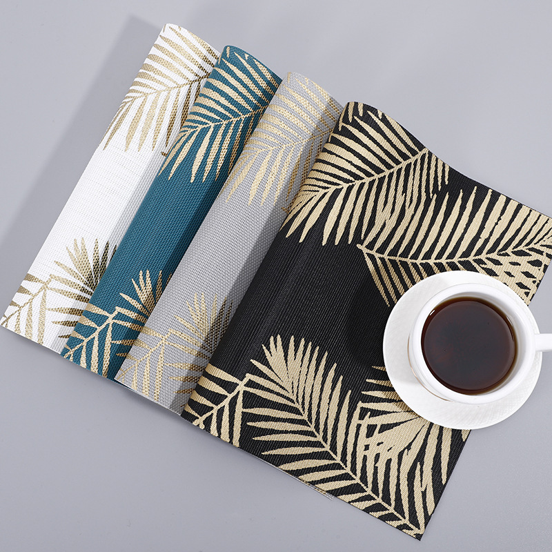 Piña mantel espesado PVC mantel hojas gilding aislamiento Hotel cafetería creativa estera taza de té se puede fijar